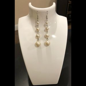 Costume jewelry pearl earrings